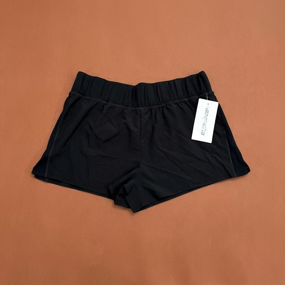 Marika Womens 2 in 1 Running Shorts XL Black 3 Inseam Lined Zip Pocket NWT
